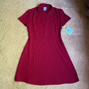 NWT CeCe Antique Ruby Modern Romance Short Sleeve Collared Dress
